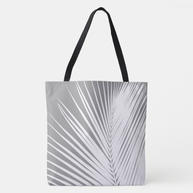 Bolsa Tote Folha de palma - cinza/cinza e branco (Frente)