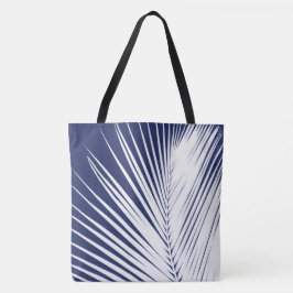 Bolsa Tote Folha de palma - marinho azul e branco