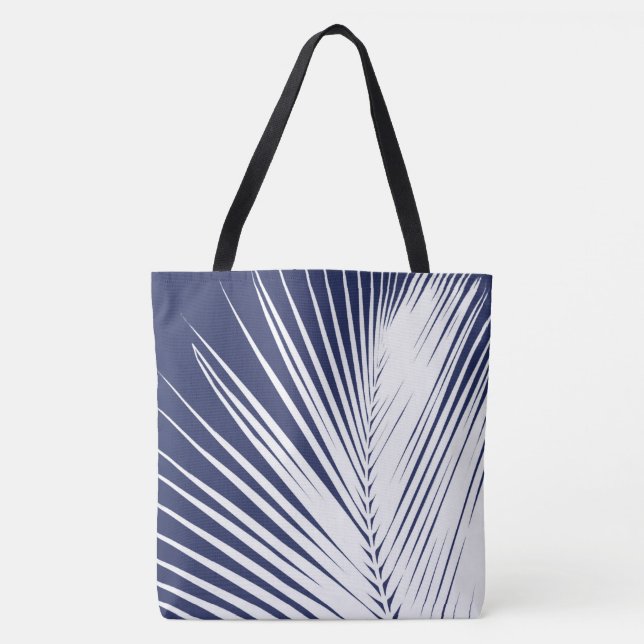 Bolsa Tote Folha de palma - marinho azul e branco (Frente)