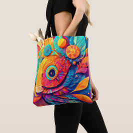 Bolsa Tote Folha em Forma de Olho Close-Up