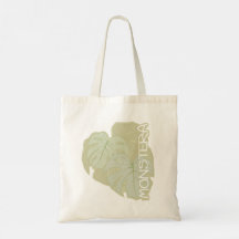 Folhagem de Monstera em Saco de Tote verde macio