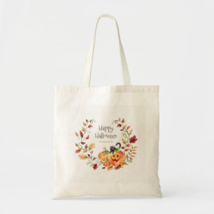Bolsa Tote Folhagem do outono do Halloween, Gato Negro e Bomb