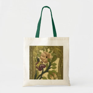 Bolsa Tote Folhas bordadas e flores para o sapo