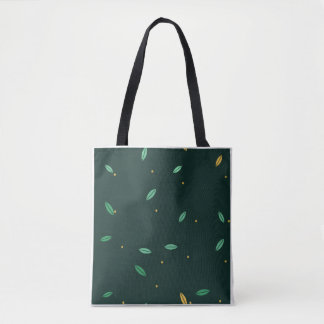 Bolsa Tote Folhas Botânicas Padrão Sem Costura Verde Escuro