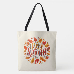 Bolsa Tote folhas clássicas e feliz outono