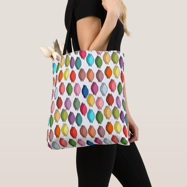 Bolsa Tote Folhas Coloridas (Close Up)