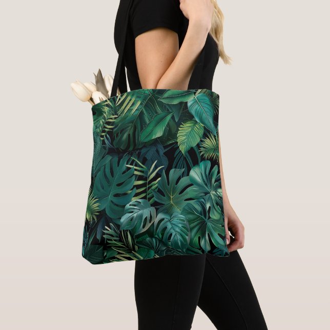 Bolsa Tote Folhas da Floresta Tropical (Close Up)