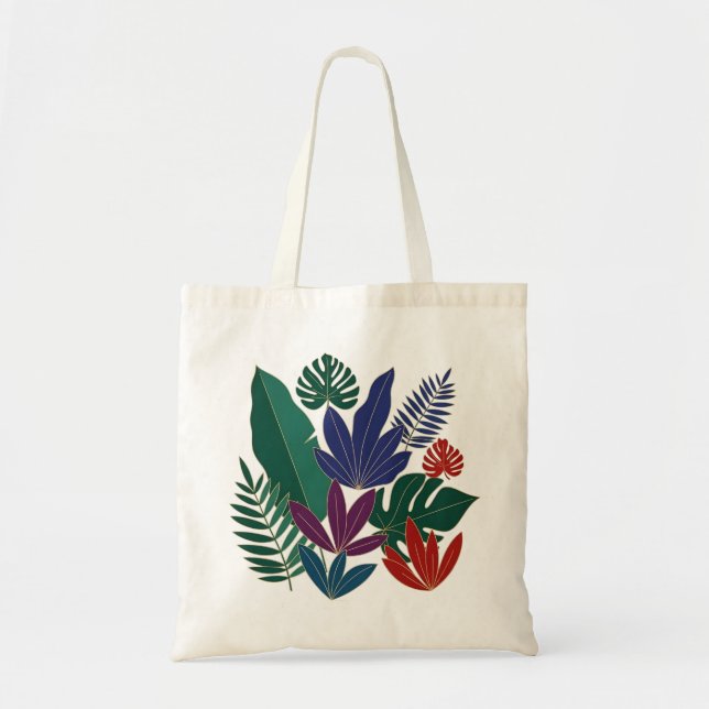 Bolsa Tote Folhas da Selva Tropical de Luxo (Frente)