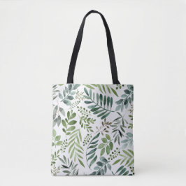 Bolsa Tote Folhas de Aquarela Botânica