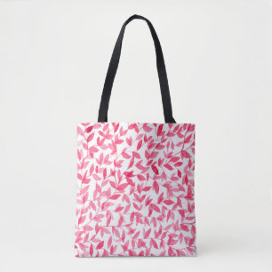 Bolsa Tote Folhas de aquarela vermelha design