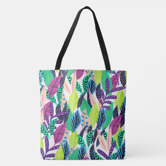 Bolsa Tote Folhas de Boho (Frente)