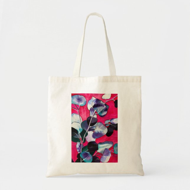 Bolsa Tote Folhas de eucalipto arte aquarela (Frente)