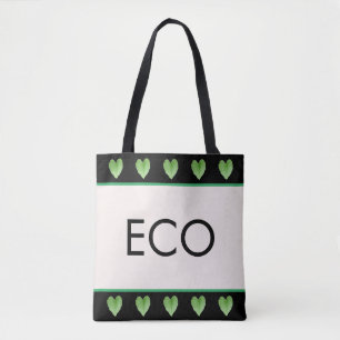 Bolsa Tote Folhas de Forma de Coração Verde no Saco de Tota b