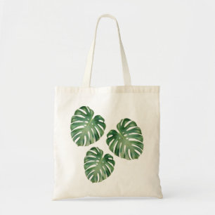 Bolsa Tote Folhas de Monstera Tropical Verde