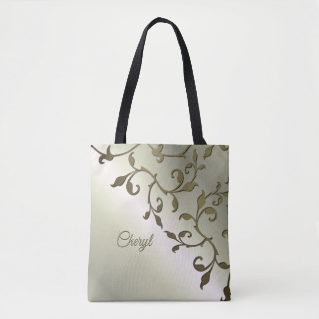 Bolsa Tote Folhas de Oliveira Rolantes Pessoal (Frente)