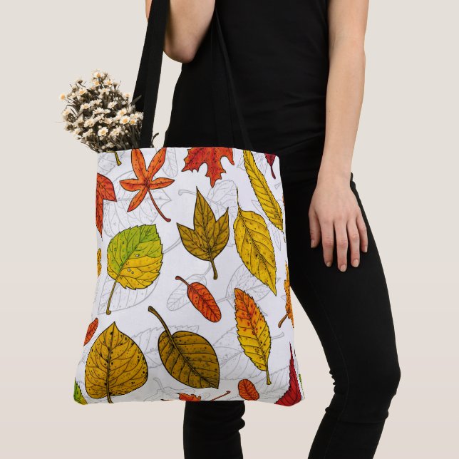 Bolsa Tote Folhas de outono em branco (Close Up)