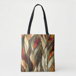 Bolsa Tote Folhas de Outono Falso Vidro Manchado