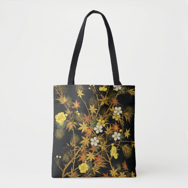 Bolsa Tote Folhas de Outono Japonesas Antigas Botânicas (Frente)