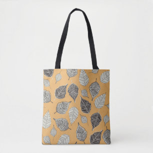Bolsa Tote Folhas de outono, padrão de colheita sem descontin