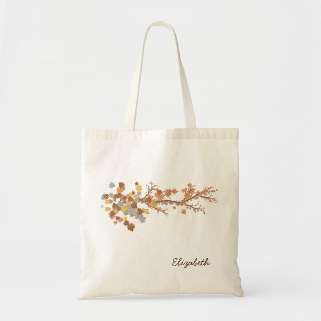 Bolsa Tote Folhas de Outono -Personalizado (Frente)