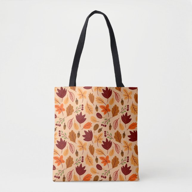 Bolsa Tote Folhas de outono, simples padrão infantil sem cost (Frente)