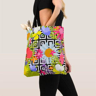 Bolsa Tote Folhas De Palma E Flores