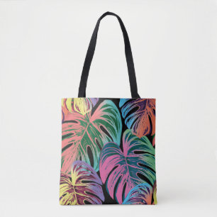 Bolsa Tote Folhas de palma pintadas tropicais