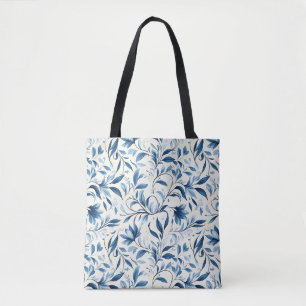 Bolsa Tote Folhas de salsa azul Elegante - Fundo branco (1)