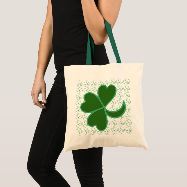 Bolsa Tote - Folhas de Trevo Verde (Frente (produto))