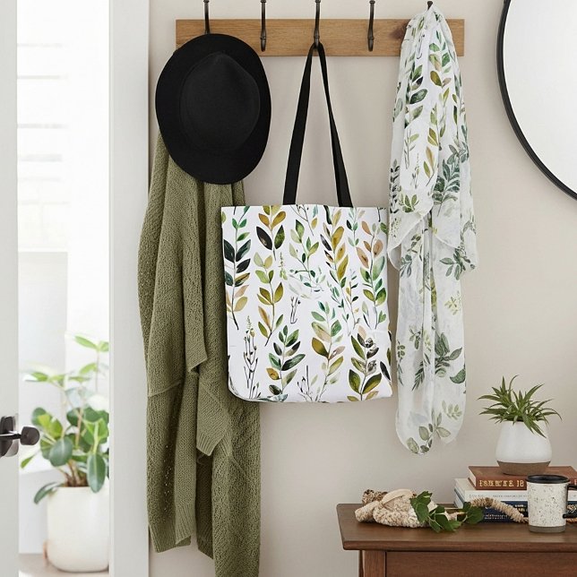 Bolsa Tote Folhas em tons terrosos pastéis (Criador carregado)