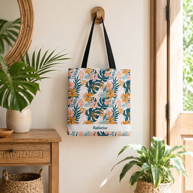 Bolsa Tote Folhas Flores Tropicais Boho (Criador carregado)