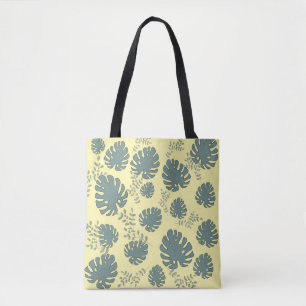 Bolsa Tote folhas grandes tropicais