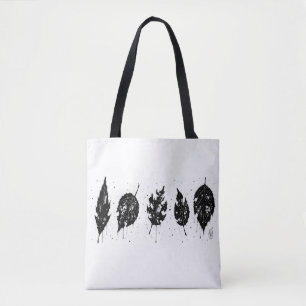 Bolsa Tote Folhas Mortas Prensadas a Tinta