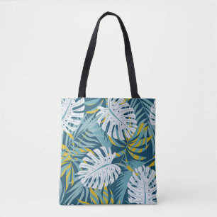 Bolsa Tote Folhas tropicais coloridas, padrão abstrato origin
