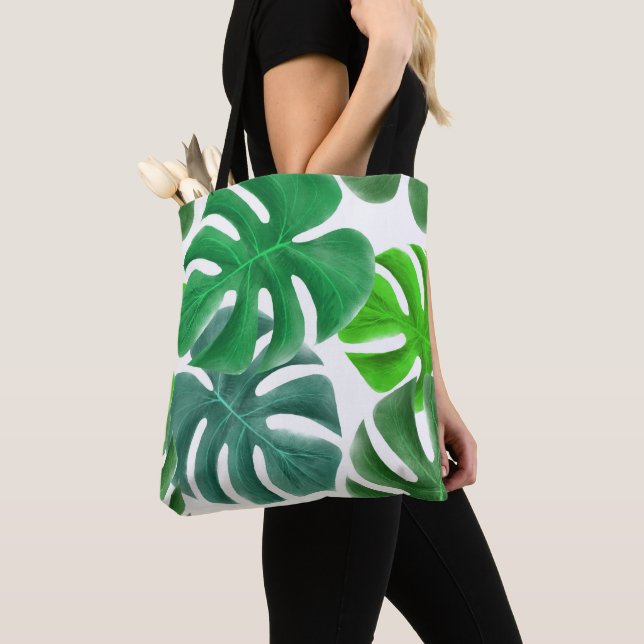Bolsa Tote Folhas tropicais de palmeira (Close Up)