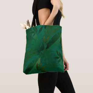 Bolsa Tote Folhas Tropicais Místicas Exóticas da Selva Esmera