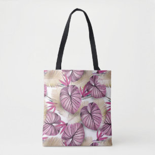 Bolsa Tote Folhas tropicais rosa