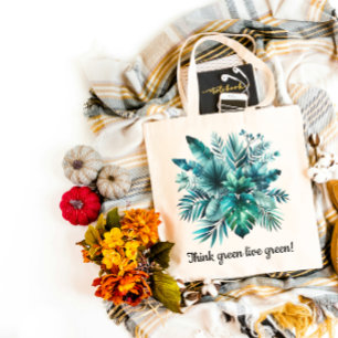 Bolsa Tote Folhas tropicais verdes escovas