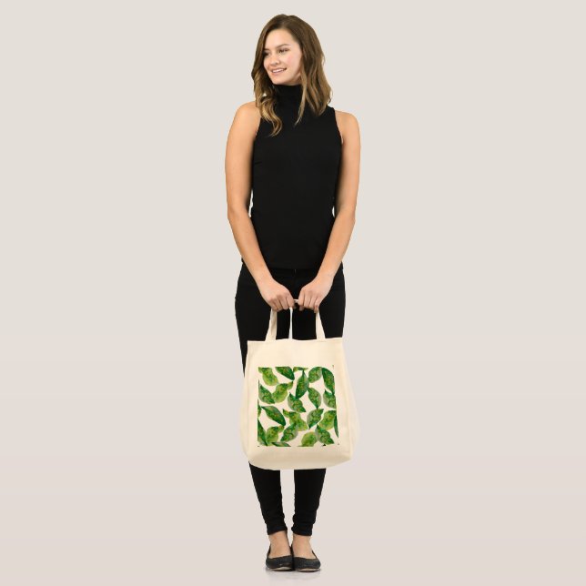 Bolsa Tote Folhas verdes (Frente (modelo))