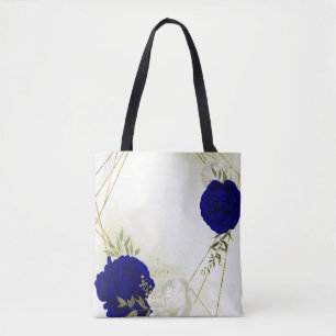 Bolsa Tote Folhas verdes azuis-reais