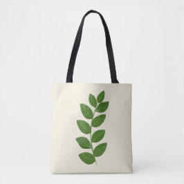Bolsa Tote Folhas Verdes de Planta Moderna