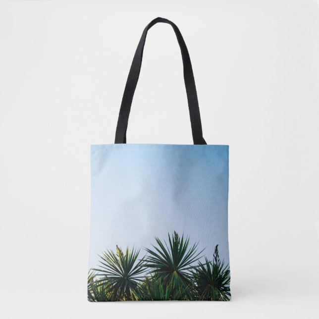 Bolsa Tote Folhas verdes em céu limpo (Frente)