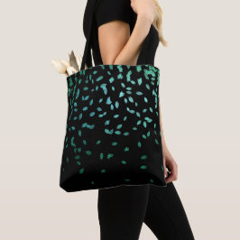 Bolsa Tote Folhas verdes em preto