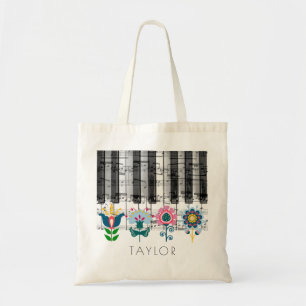 Bolsa Tote folheto flores nome da música