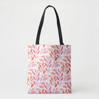 Bolsa Tote Foliagem de Folhagem de Água Pêssego Vermelho