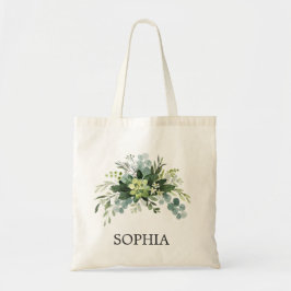 BOLSA TOTE FOLIAGEM EUCALYPTUS DE PRESENTE DE BRIDESMAID ELEG