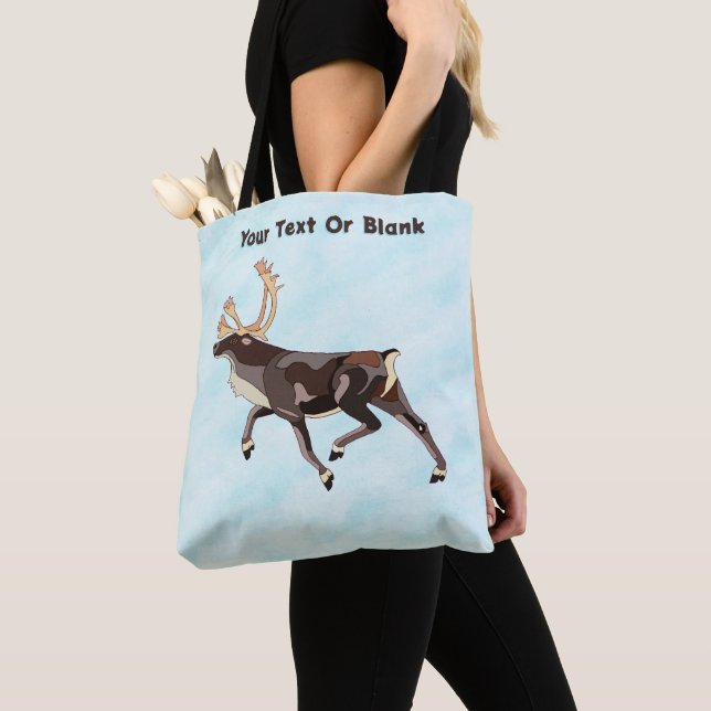 Bolsa Tote Folk Art Cariou/Reindeer (Close Up)