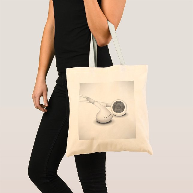 Bolsa Tote Fones de Ouvido Brancos Intra-Auriculares (Criador carregado)