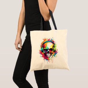 Bolsa Tote Fones de ouvido Coloridos para vestir o Crânio