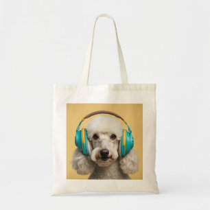 Bolsa Tote Fones de ouvido de veste de poodle